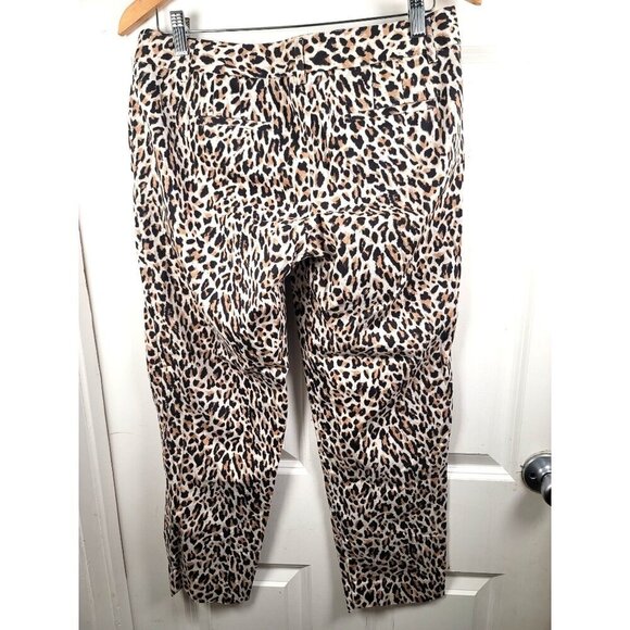 J crew Capri Leopard Print Women's Dressing Pants With Zipper & Hook Closure Siz - Picture 3 of 10